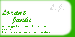 lorant janki business card